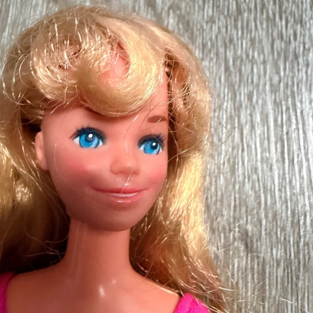 Vintage 1978 Mattel Barbie Doll Philippines Pink Bodysuit Purple Shorts Blonde